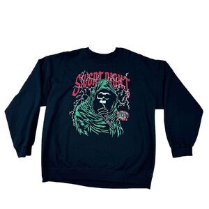 Silent Night Grim Reaper Men Large Crewneck CHRISTMAS Halloween Take out‎ Order